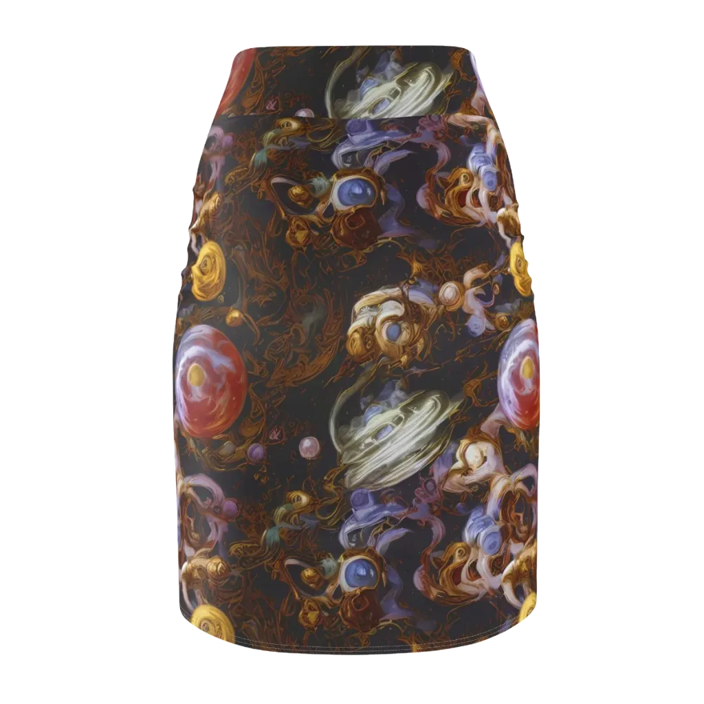 Bloemaert's Galaxy on Pencil Skirt — Back