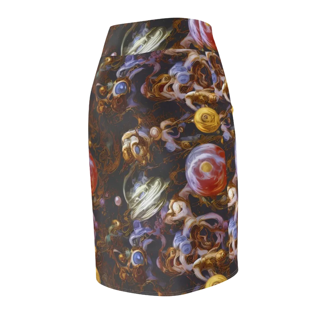 Bloemaert's Galaxy on Pencil Skirt — Back Side