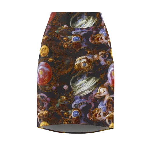 Bloemaert's Galaxy on a Pencil Skirt