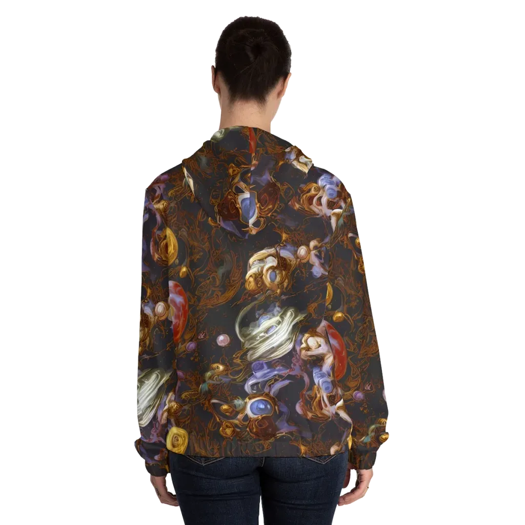 Bloemaert's Galaxy on Women's Full-Zip Hoodie — Back On Person