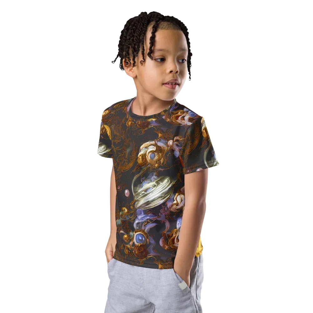 Bloemaert's Galaxy on Kids Crew Neck T-Shirt — Left Front