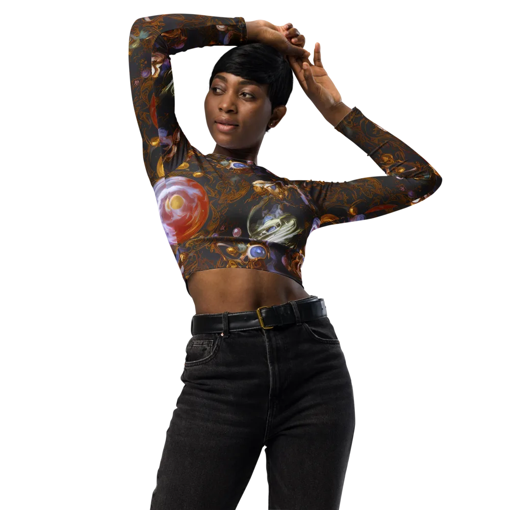 Bloemaert's Galaxy on Long Sleeve Crop Top — Front