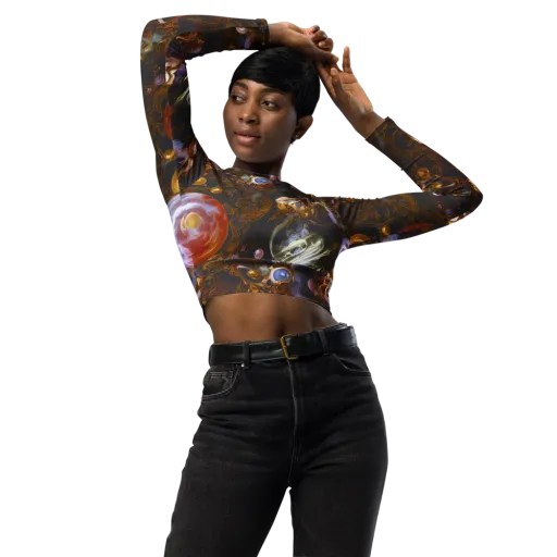Bloemaert's Galaxy on a Long Sleeve Crop Top