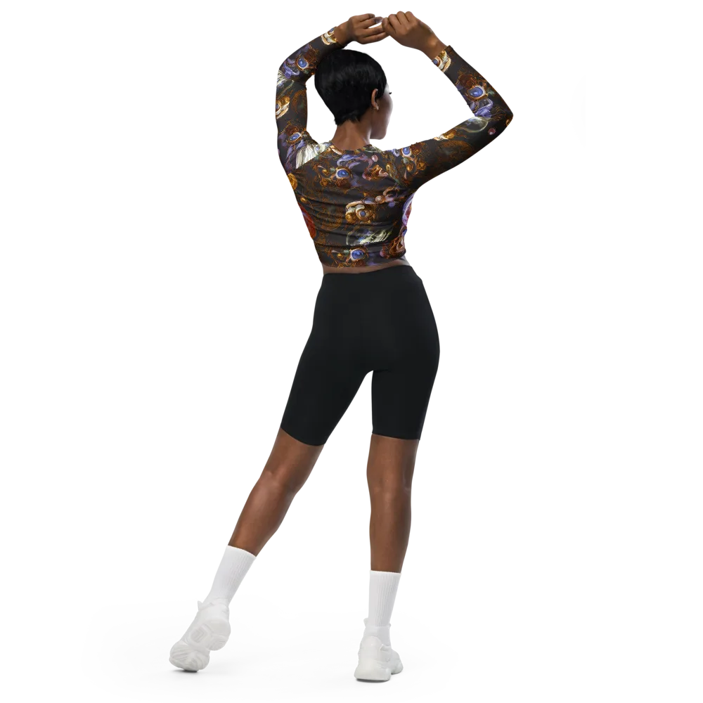 Bloemaert's Galaxy on Long Sleeve Crop Top — Back