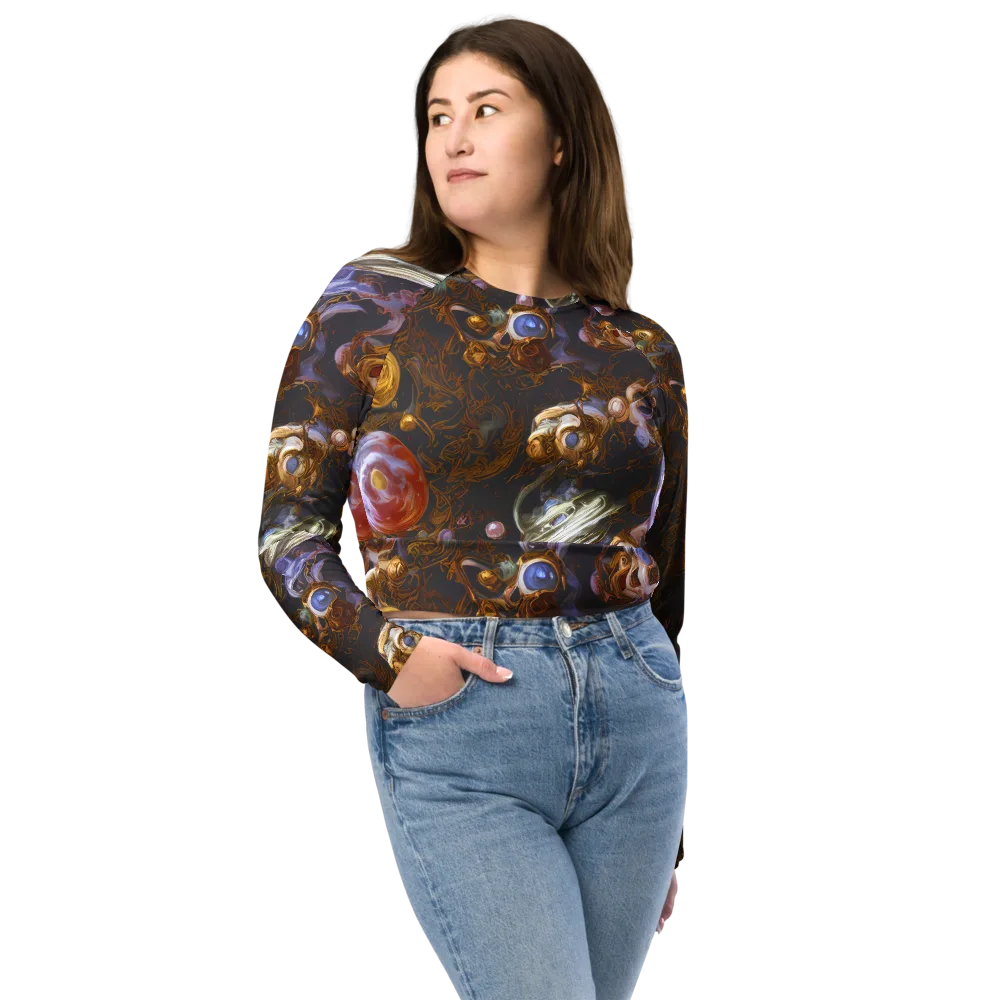 Bloemaert's Galaxy on Long Sleeve Crop Top — Front
