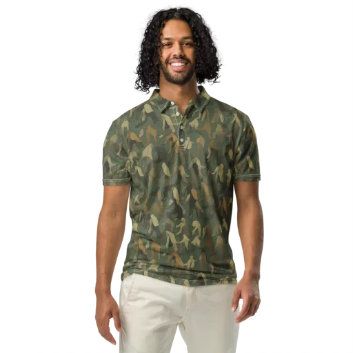 Moss Figures on a Men's Slim Fit Polo Shirt
