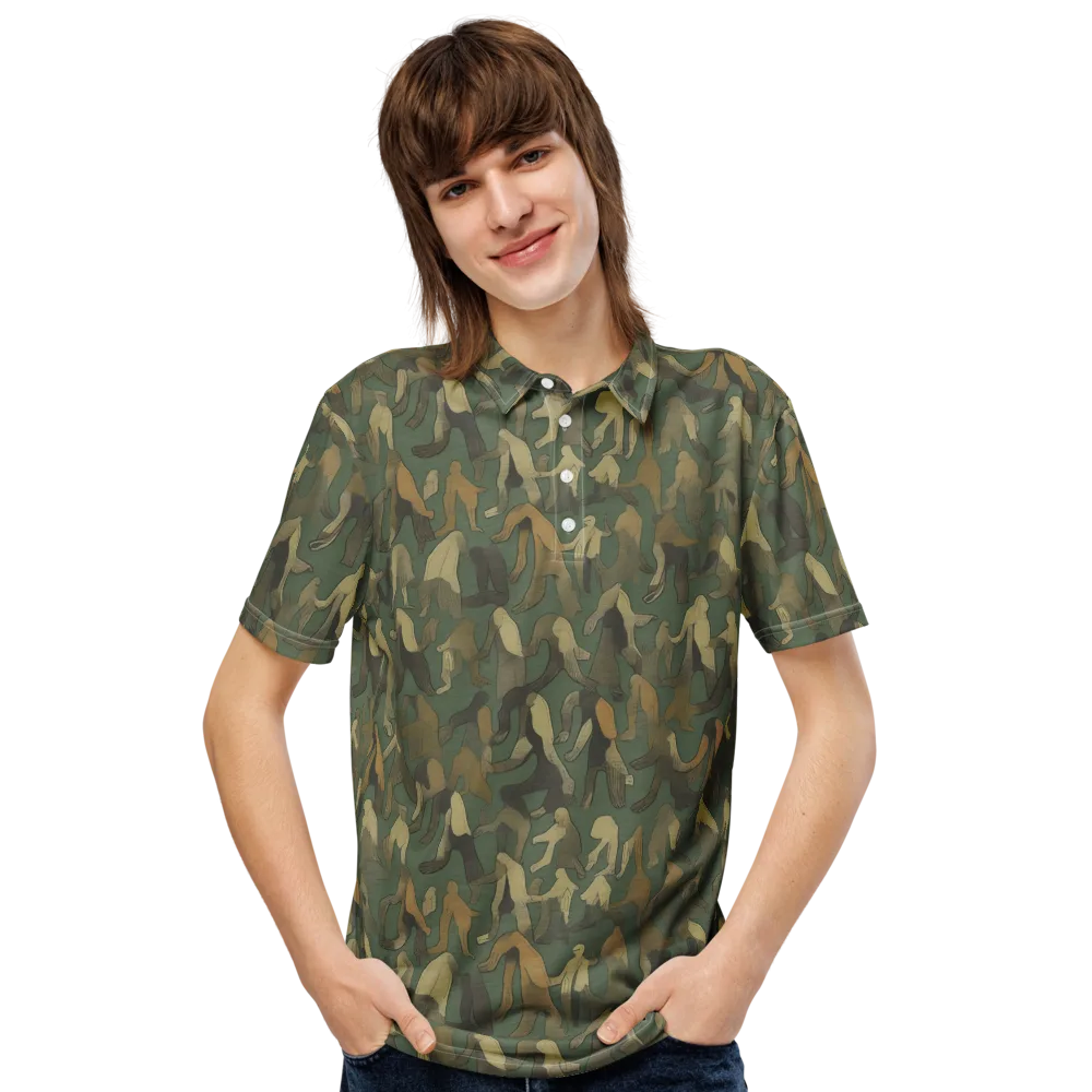 Moss Figures on Men's Slim Fit Polo Shirt — Front