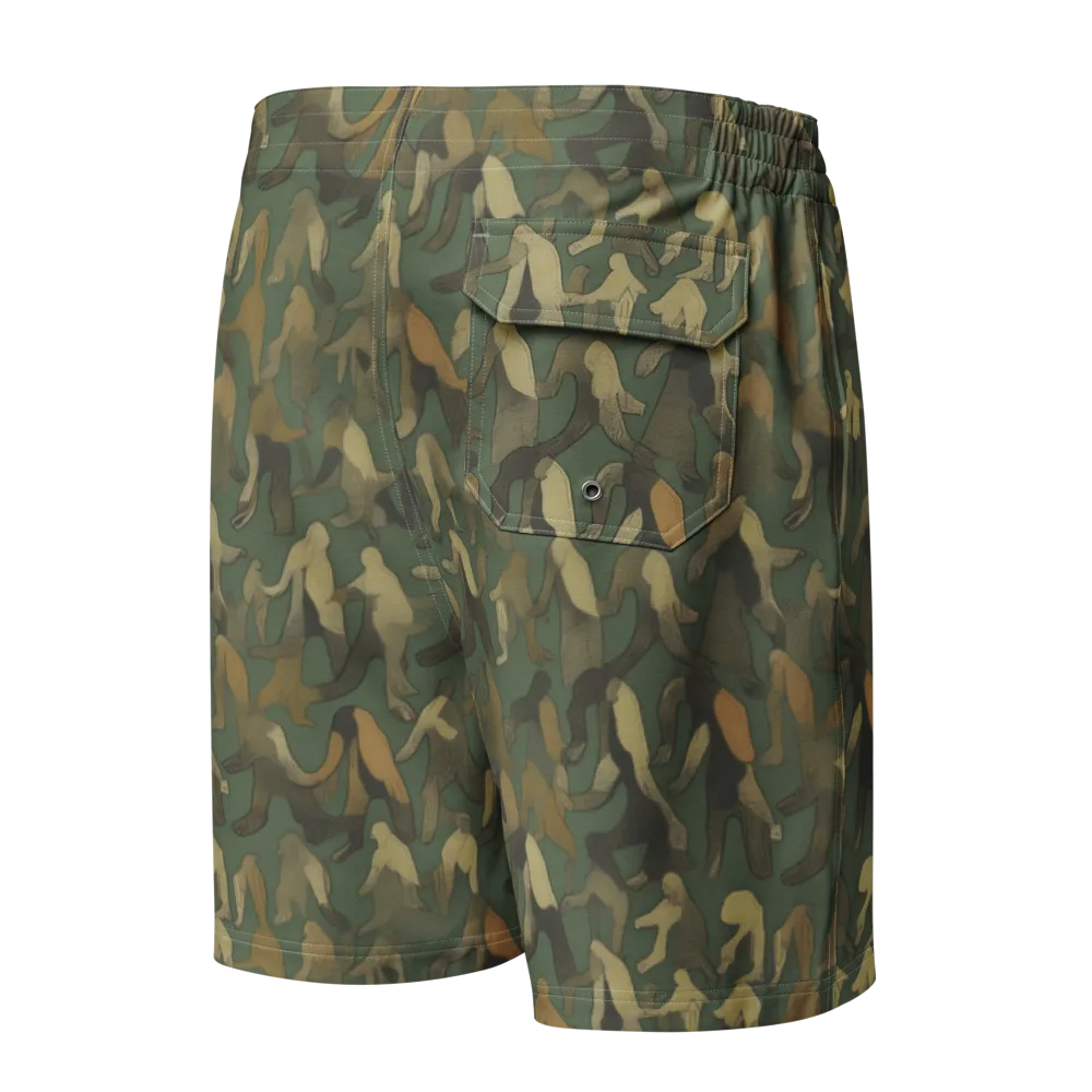 Moss Figures on Men's Board Shorts — Back