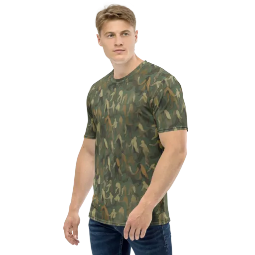 Moss Figures on a Men's Crew Neck T-Shirt