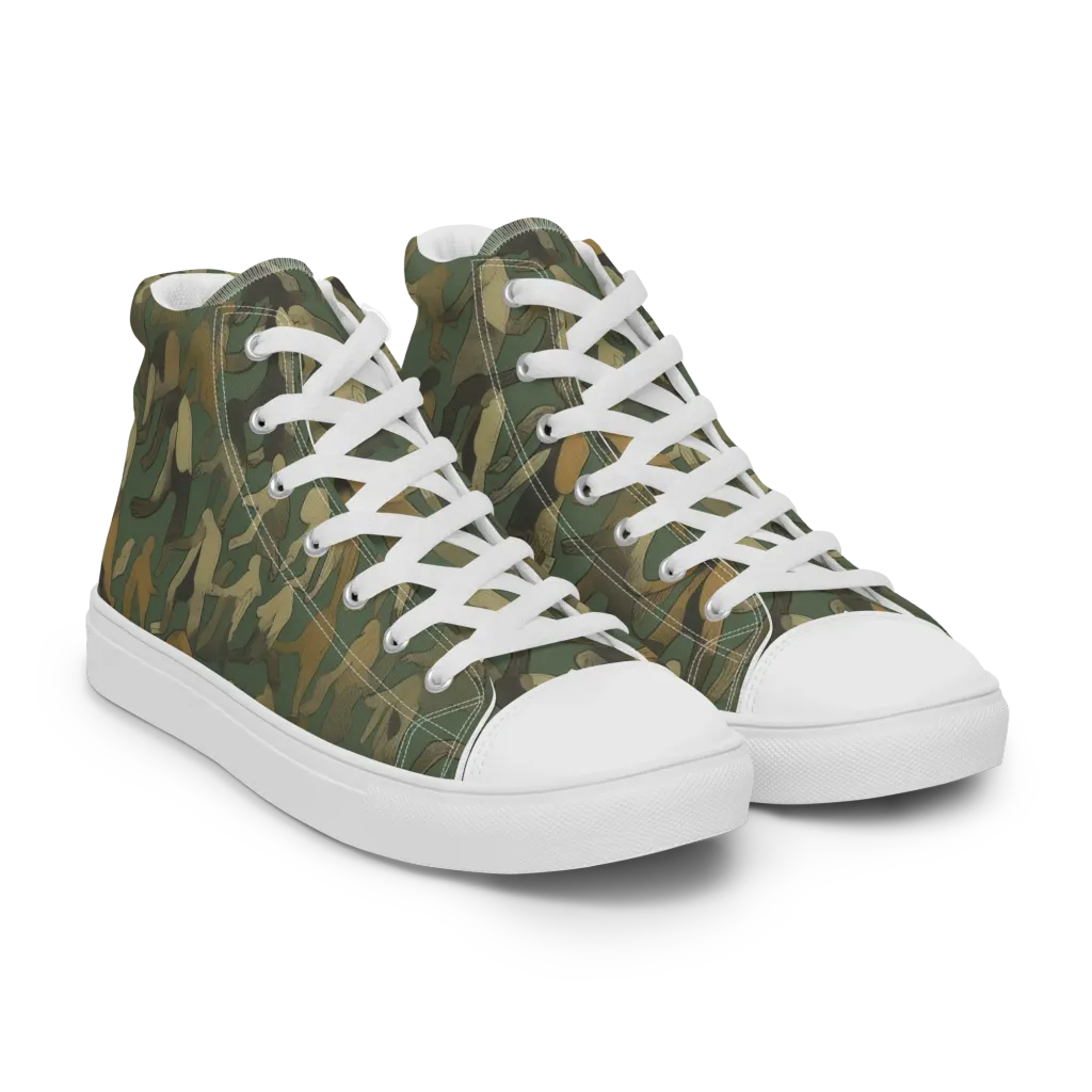 Moss Figures on Women's High Top Canvas Shoes — Right Front