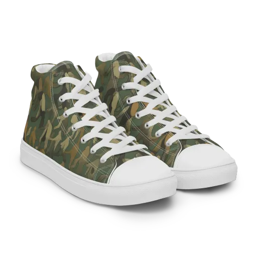 Moss Figures on a Women's High Top Canvas Shoes