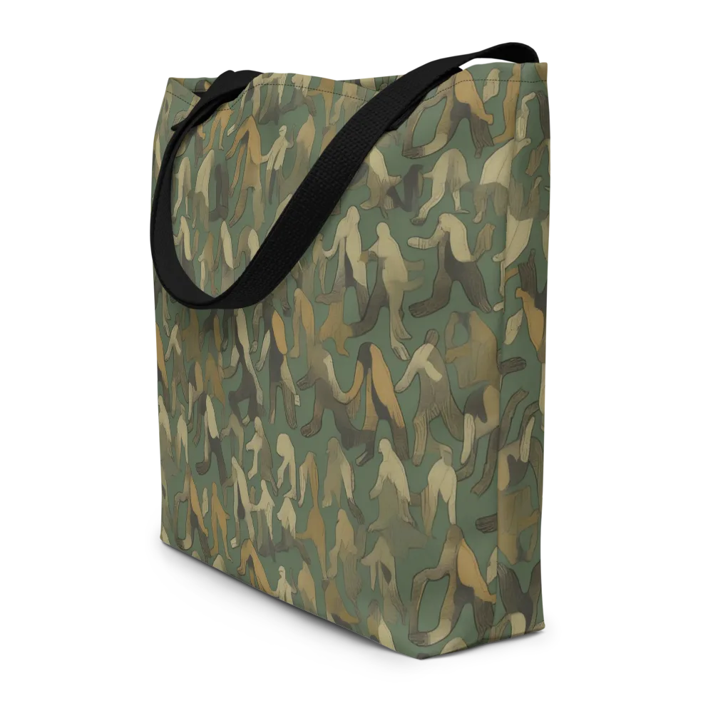Moss Figures on Large Tote Bag W/ Pocket — Front