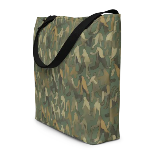 Moss Figures on a Large Tote Bag W/ Pocket