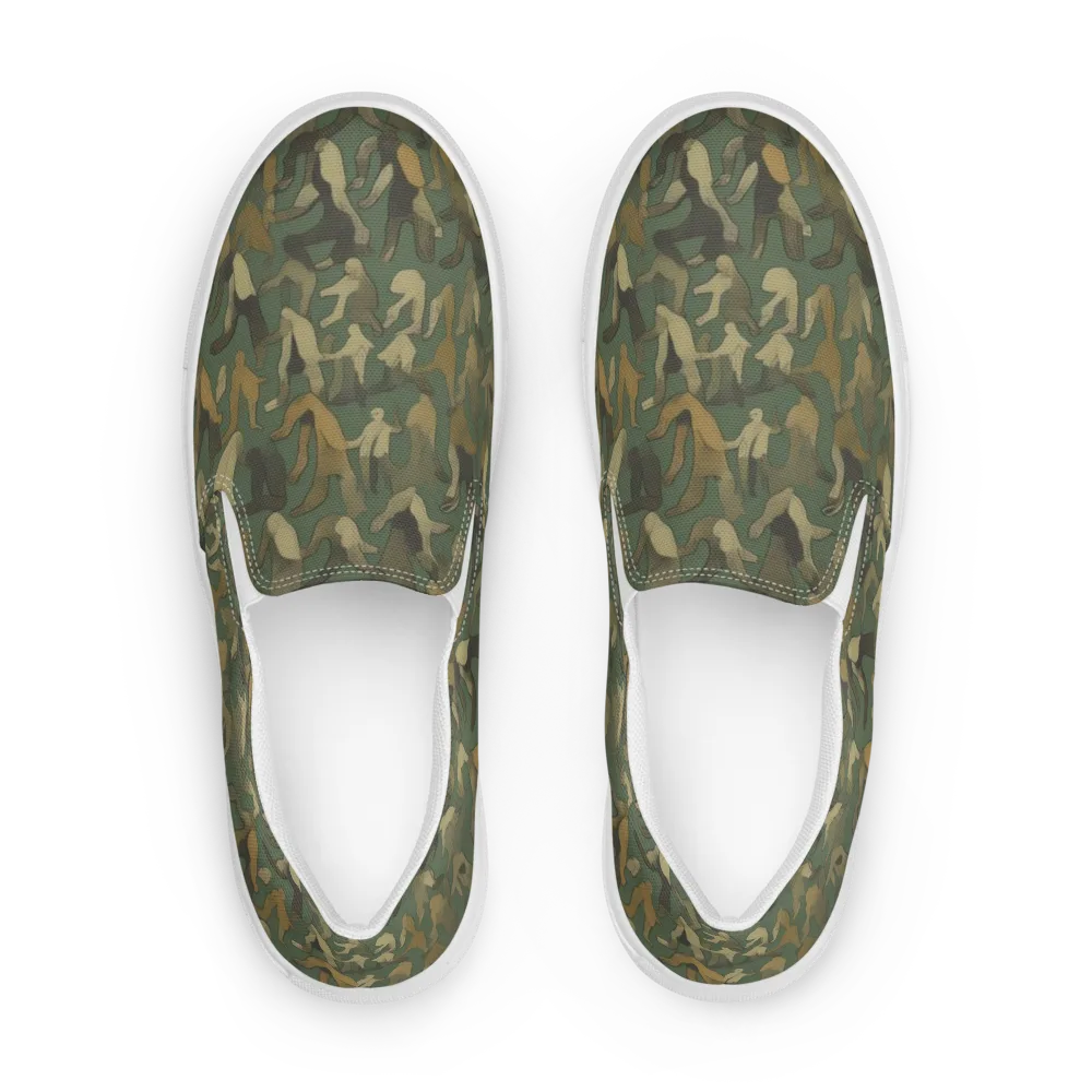 Moss Figures on Women's Slip-On Canvas Shoes — Front