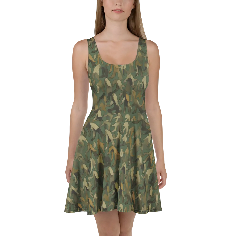 Moss Figures on Skater Dress — Front