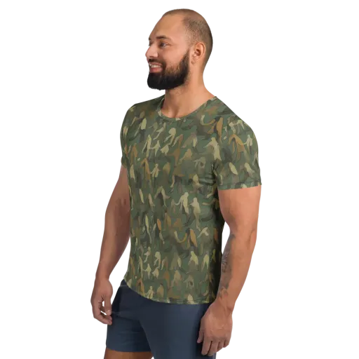 Moss Figures on a Men's Athletic T-Shirt