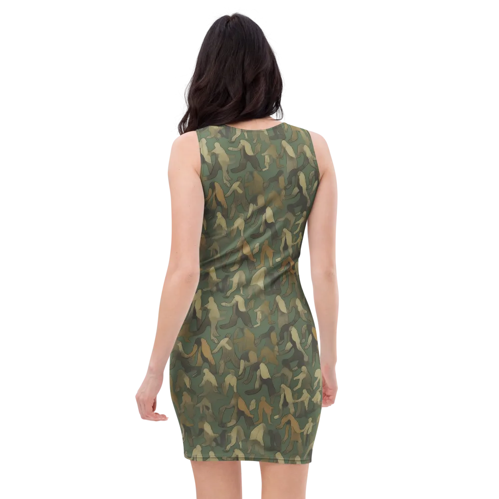Moss Figures on Bodycon Dress — Back