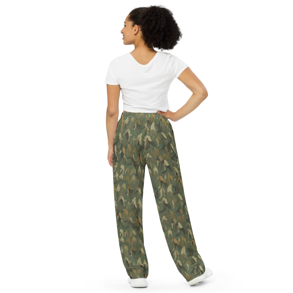 Moss Figures on Wide-Leg Pants — Back