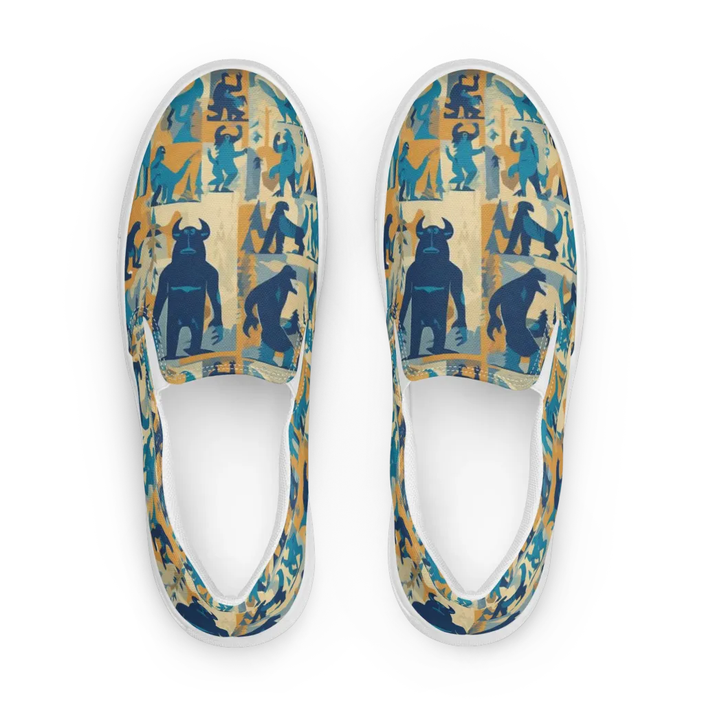 Mythic Menagerie on Men's Slip-On Canvas Shoes — Front