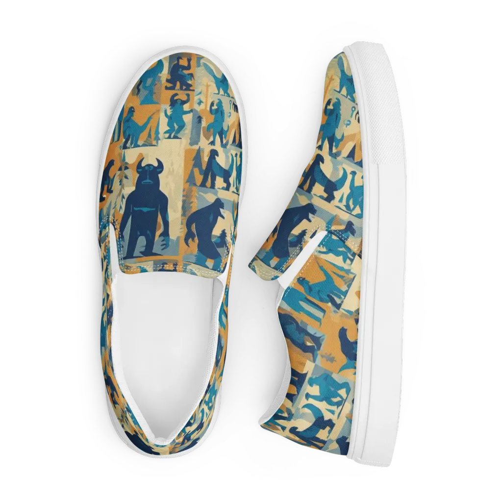 Mythic Menagerie on Men's Slip-On Canvas Shoes — Front