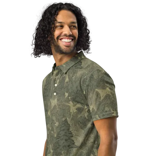 Mosswood Reverie on a Men's Slim Fit Polo Shirt