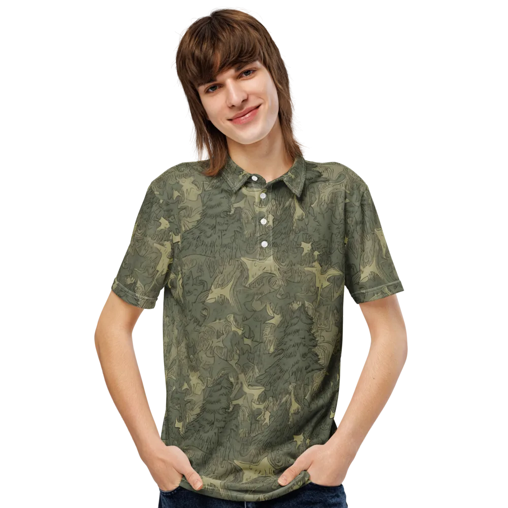 Mosswood Reverie on Men's Slim Fit Polo Shirt — Front