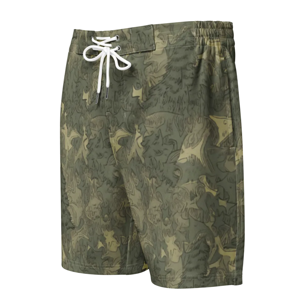 Mosswood Reverie on Men's Board Shorts — Front