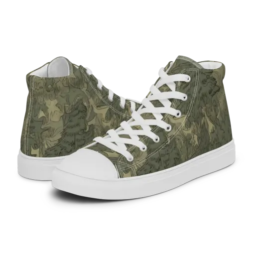 Mosswood Reverie on a Men's High Top Canvas Shoes