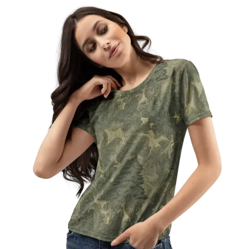 Mosswood Reverie on a Women's Crew Neck T-Shirt