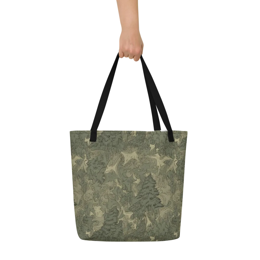 Mosswood Reverie on Large Tote Bag W/ Pocket — Front
