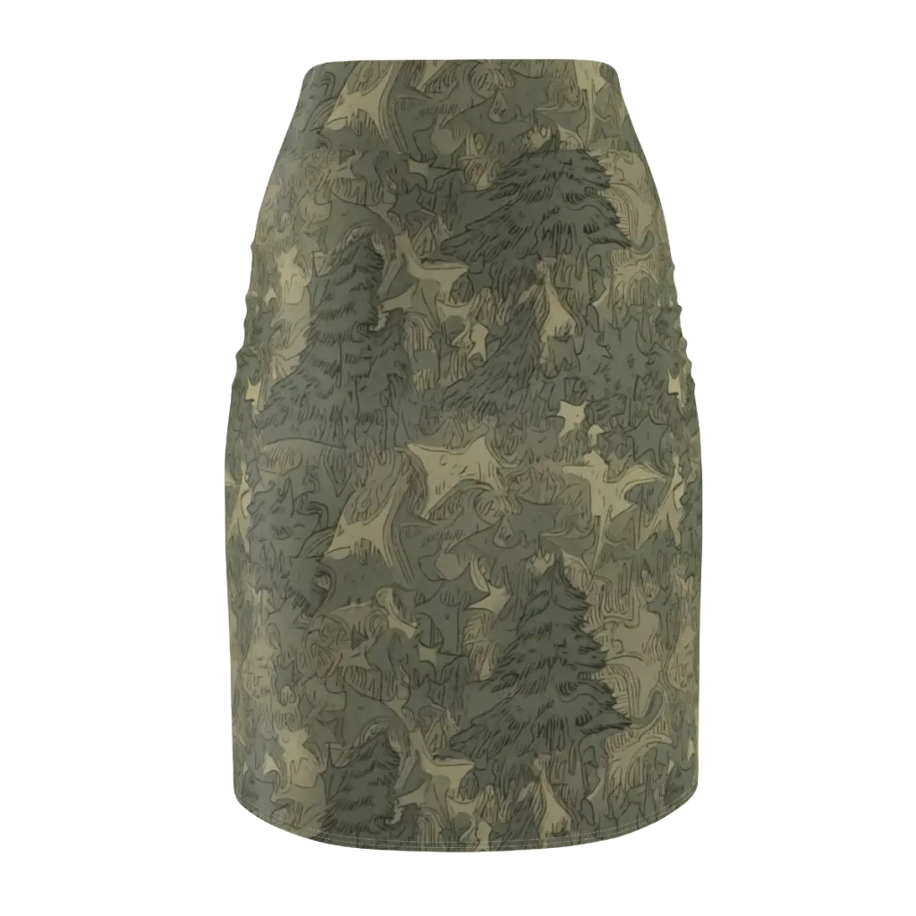 Mosswood Reverie on Pencil Skirt — Back