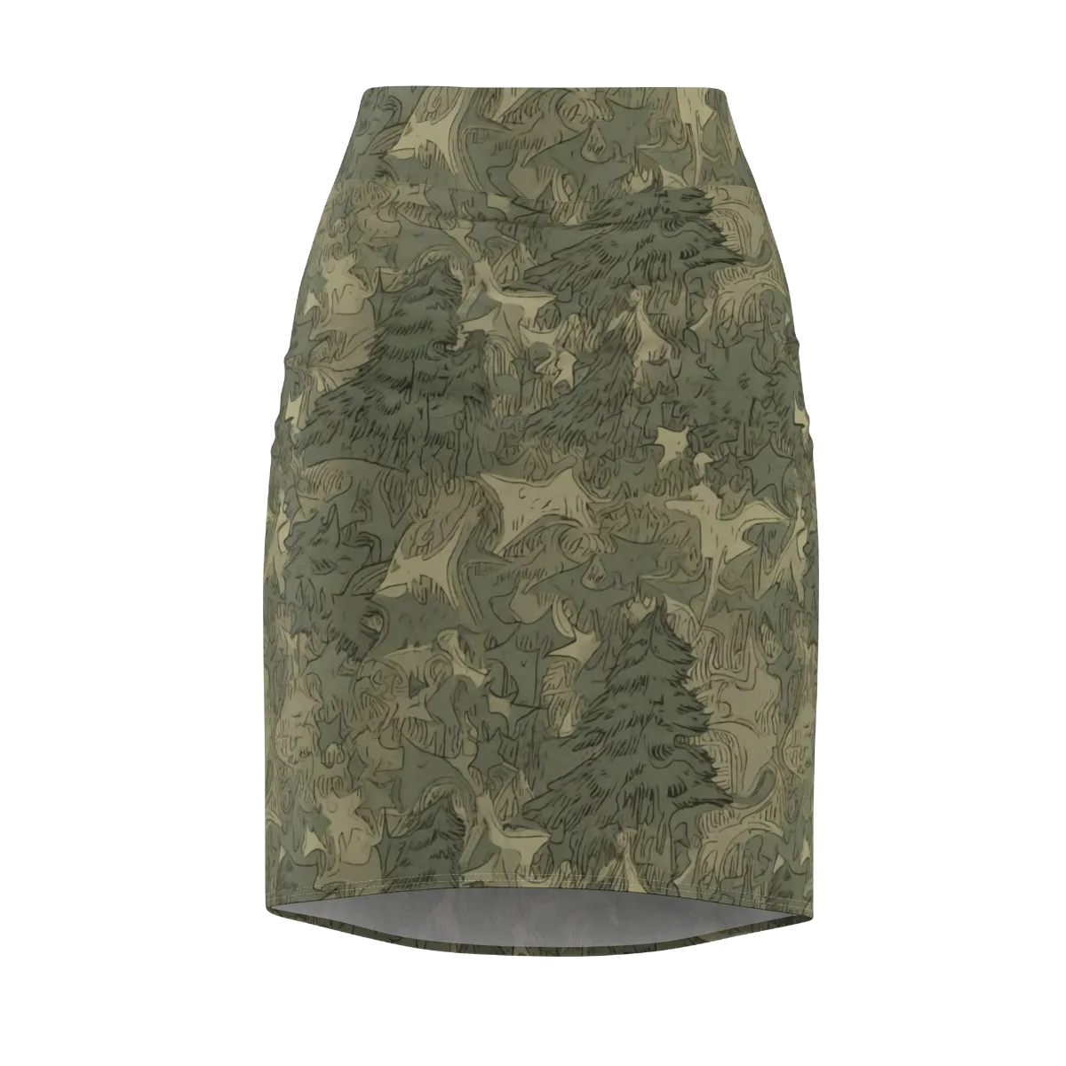 Mosswood Reverie on Pencil Skirt — Front