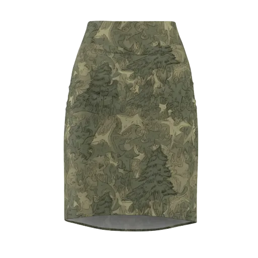 Mosswood Reverie on a Pencil Skirt
