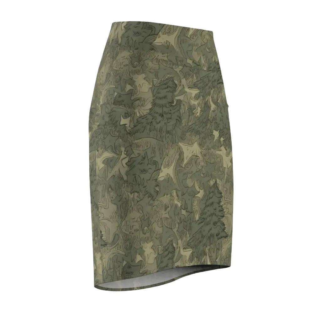 Mosswood Reverie on Pencil Skirt — Front Side