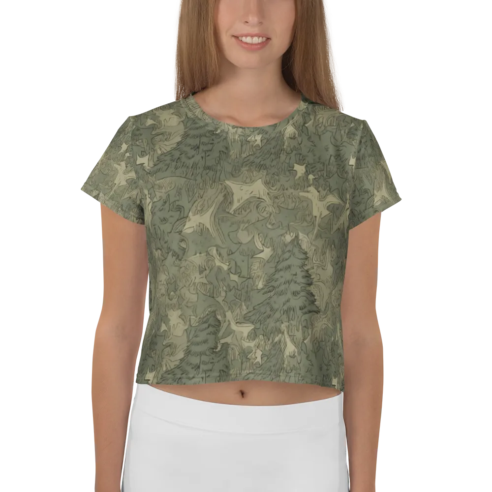 Mosswood Reverie on Crop Tee — Front
