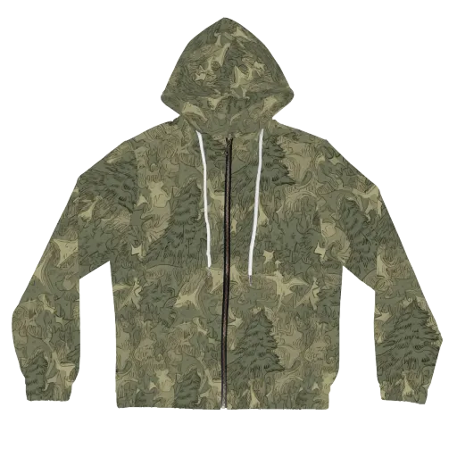Mosswood Reverie on a Women's Full-Zip Hoodie