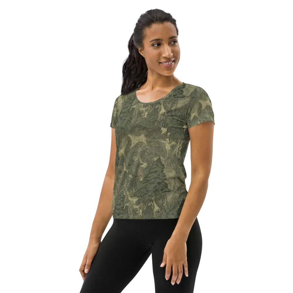 Mosswood Reverie on Women's Athletic T-Shirt — Left