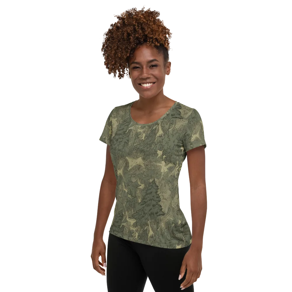 Mosswood Reverie on Women's Athletic T-Shirt — Left
