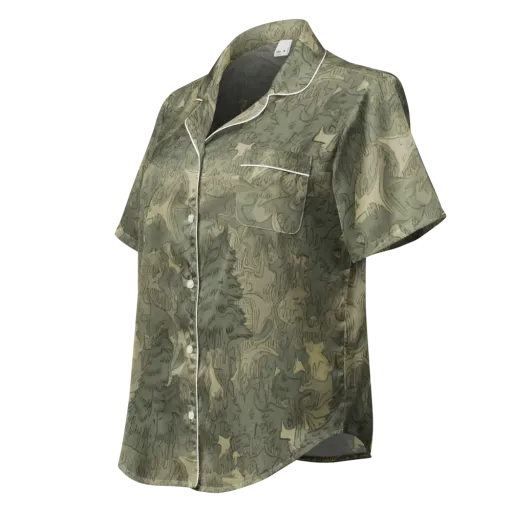 Mosswood Reverie on a Women's Short Sleeve Pajama Top