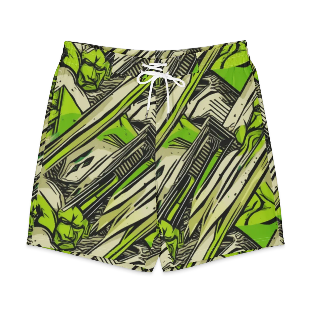 Lime Vigilante on Men's Board Shorts — Front