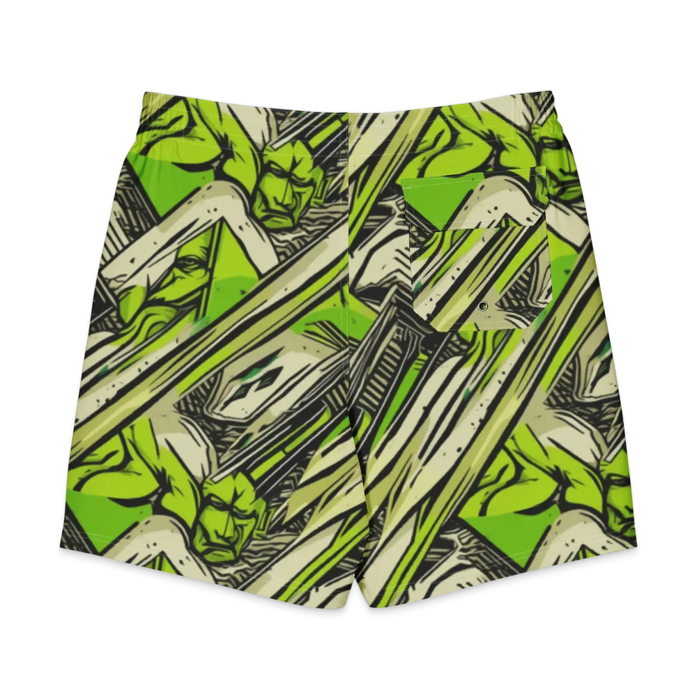 Lime Vigilante on Men's Board Shorts — Back