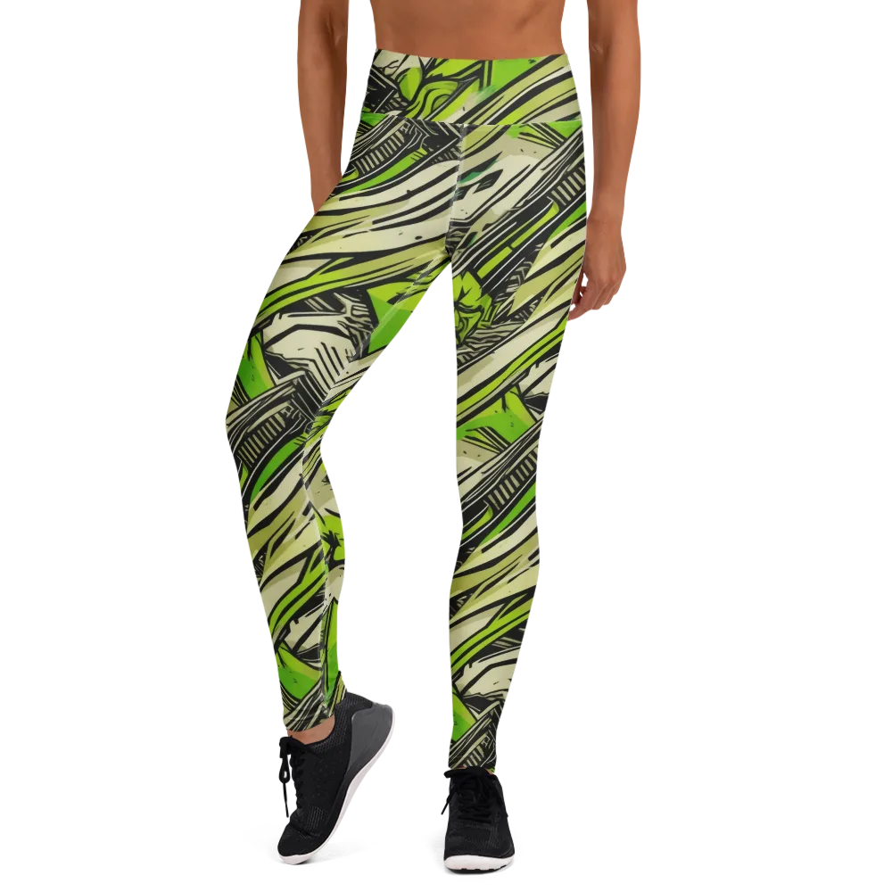 Lime Vigilante on Yoga Leggings — Front