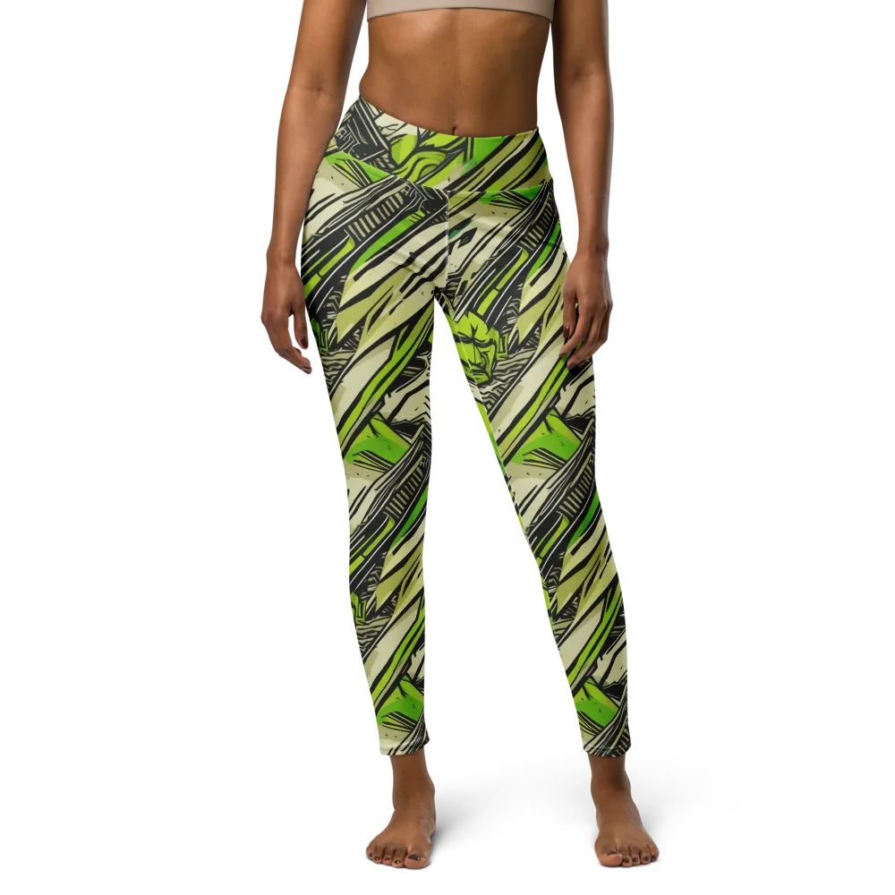 Lime Vigilante on Yoga Leggings — Front