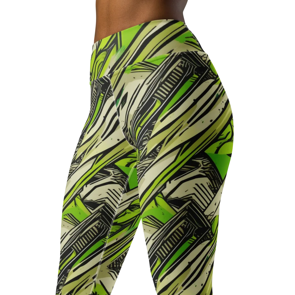 Lime Vigilante on Yoga Leggings — Left Front