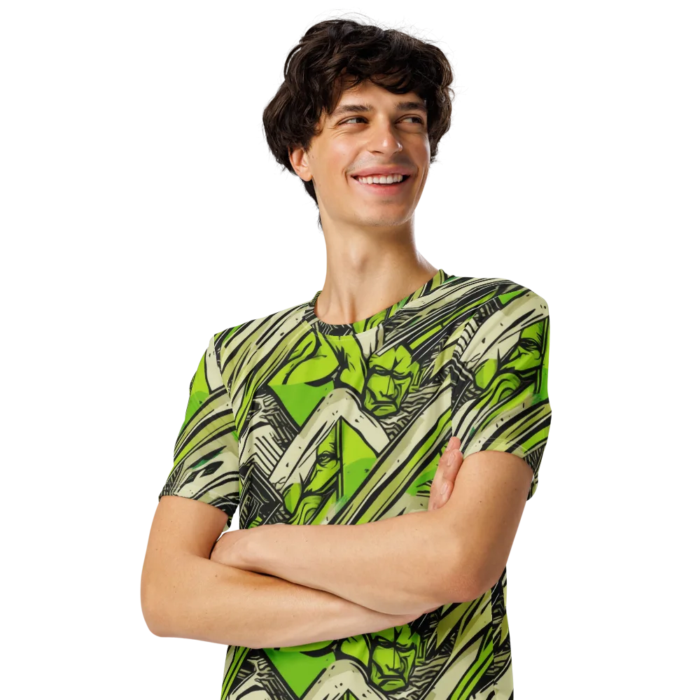 Lime Vigilante on Men's Crew Neck T-Shirt — Left Front
