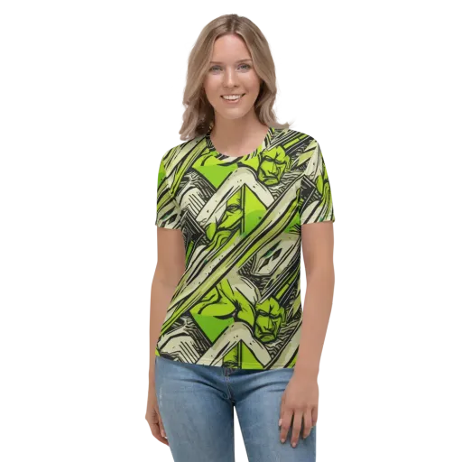 Lime Vigilante on a Women's Crew Neck T-Shirt