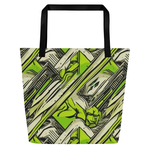 Lime Vigilante on a Large Tote Bag W/ Pocket