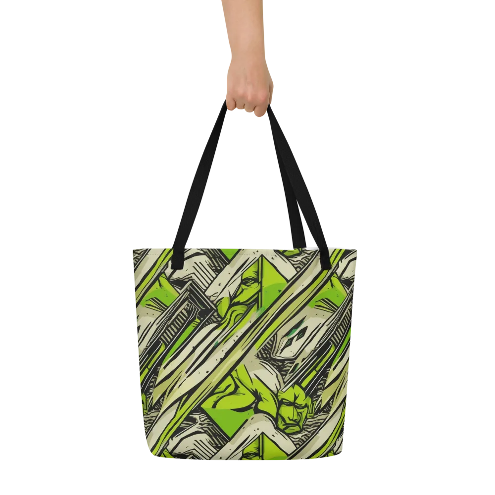 Lime Vigilante on Large Tote Bag W/ Pocket — Front