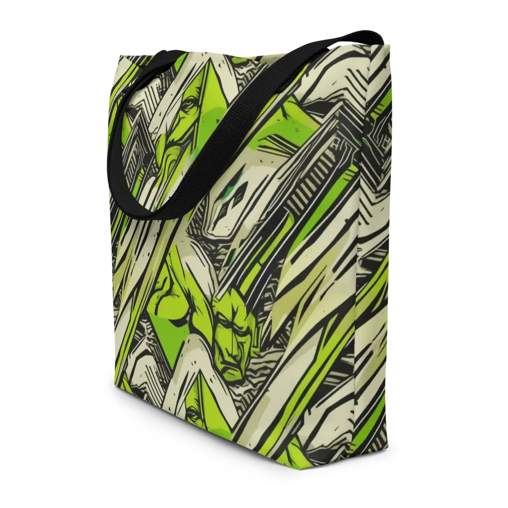 Lime Vigilante on Large Tote Bag W/ Pocket — Front