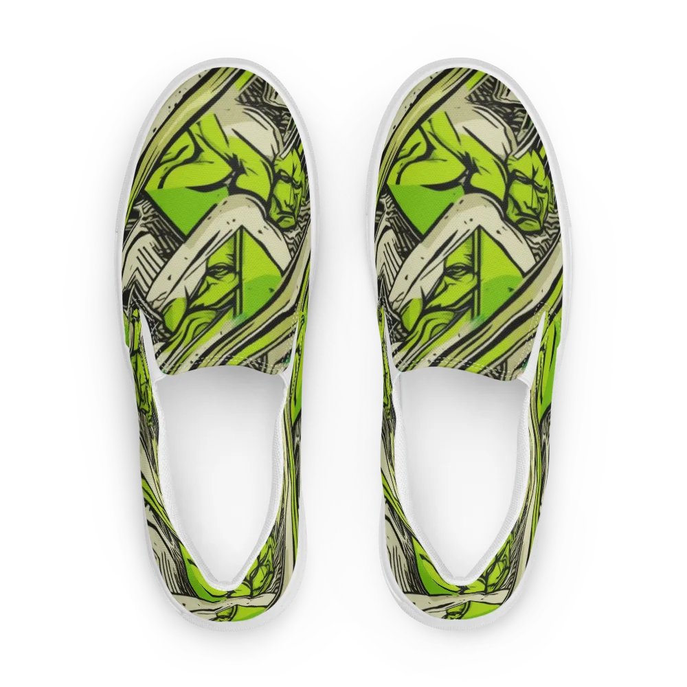 Lime Vigilante on Women's Slip-On Canvas Shoes — Front